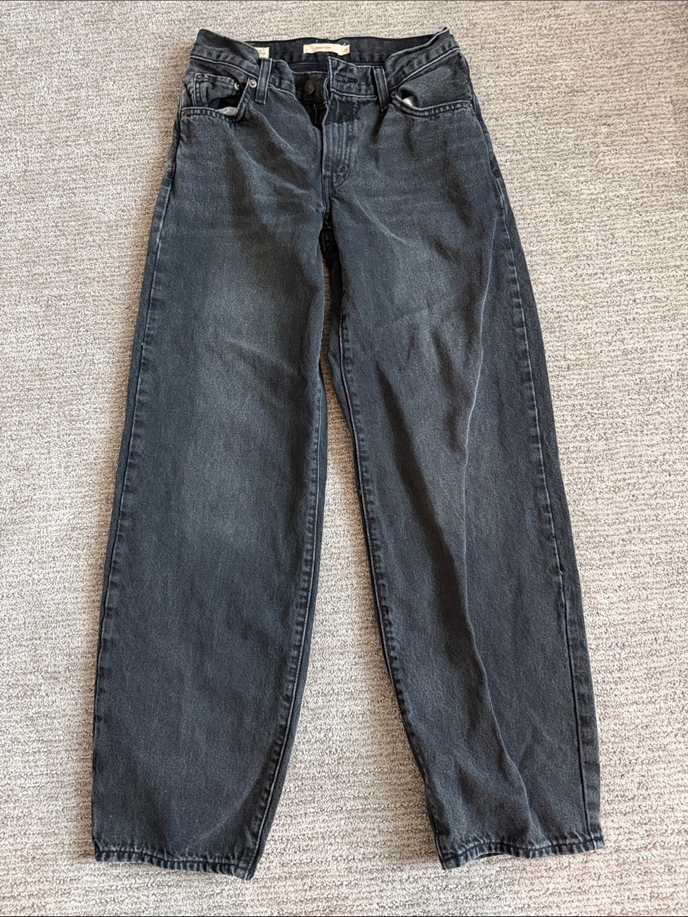 Levi's Women's Black Washed Straight-Leg Jeans